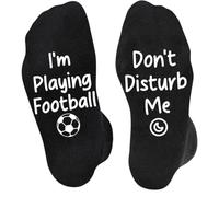 PB TECH Novelty Funny Socks for Men - Don't Disturb Me - Thanksgiving Christmas Birthday Gifts Ideas for Dad Grandad Gamer Football Beer Lovers Cotton Calf Mens Socks with Grippers Size 9-11 Black
