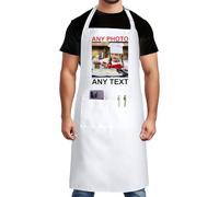 PB TECH Personalised Apron Custom Printed Any Logo Any Text Photo Customise for Home Kitchen, Restaurant, Coffee house, Gift For Mothers Day, Gift For Her, Apron For Women