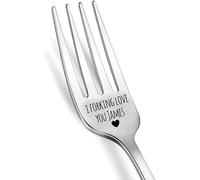 PB TECH Personalised Engraved Fork, Forking Love You Funny Engraved Forks, Customised Stainless Steel Dinner Forks with Luxury Box, Gift for Dad Mom Him Her for Birthday Christmas Valentine's Day