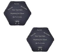 PB TECH Personalised Engraved Slate Coaster/Placemat - Customisable With Any Text - Optional Image - Gift for Men Women for Birthday Father's Day Valentine's Day Wedding Christmas (Hexagon, Set of 2)