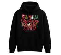 PB TECH Personalised Family Christmas 2025 Matching Hoodie, Customise with Any Name, Xmas Squad Santa Group Unisex Hooded, Ideal for Men, Women, Kids (UK, Alpha, XL, Regular, Regular, Black)