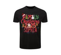 PB TECH Personalised Family Christmas 2025 Matching T-Shirt, Customise with Any Name, Xmas Squad Santa Group Unisex T-Shirt, Ideal for Men, Women, Kids