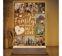 PB TECH Personalised Frame - Custom Printed Picture Frame with LED Light | Add Your Photos and Names | Unique Gift for Couples, Family, Anniversary & Home Decoration (Design 01)