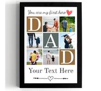 PB TECH Personalised Gift for Dad Photo Frame Collage - Custom Name & Photos Gift for Father - “You Are My First Hero” Picture Frame - Unique Father’s Day, Birthday, Christmas gift