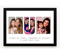 PB TECH Personalised Mothers Day Gifts for Mum from Daughter Son, Customised Gift for Mothers Day Photo Frame With MUM Pictures Inside The Letters With A Special Message A5, A4, A3 Unique gift