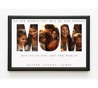 PB TECH Personalised Mother's Day Prints & Framed With Mom Pictures Inside The Letters With A Special Message Presents For Her, Birthday, Christmas, Mothers Day A5, A4, A3 Unique gift