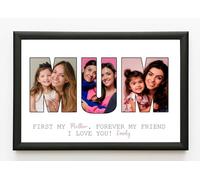 PB TECH Personalised Mother's Day Prints & Framed With Mum Pictures Inside The Letters With A Special Message Presents For Her, Birthday, Christmas, Mothers Day A5, A4, A3 Unique gift