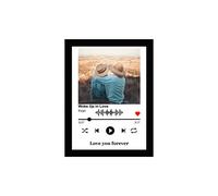 PB TECH Personalised Spotify Music Code Wall Art with Custom Photo and Song/Artist Name, Music Plaque - Decorative Gift for Boyfriend, Girlfriend, Dad, Mum, Couple Anniversary A5, A4, A3