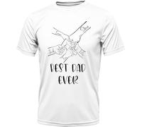 PB TECH Personalised T-Shirt - Father's Day, Birthday Gift, Customized with Your and Kids Name for Dad, Son and Daughter Best Celebration Gift. (UK, Alpha, L, Regular, Regular, White)