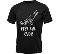 PB TECH Personalised T-Shirt - Father's Day, Birthday Gift, Customized with Your and Kids Name for Dad, Son and Daughter Best Celebration Gift. (UK, Alpha, S, Regular, Regular, Black)