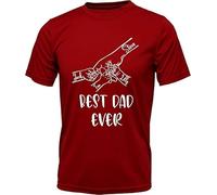 PB TECH Personalised T-Shirt - Father's Day, Birthday Gift, Customized with Your and Kids Name for Dad, Son and Daughter Best Celebration Gift. (UK, Alpha, XL, Regular, Regular, Red)