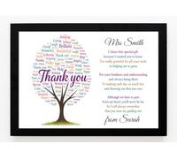 PB TECH Personalised Teacher Thank You Gift - Custom Name & Message Photo Frame - Appreciation Keepsake for Teachers, Teaching Assistant, Nursery, End of Term A5, A4, A3 Unique gift