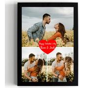 PB TECH Personalised Valentine’s Day Photo Frame for Couples - Custom Love Picture Frame with Names & Photos - Romantic Anniversary, Valentine Gift for Him & Her Home Décor A5, A4, A3 Unique gift