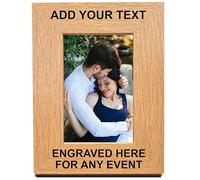 PB TECH Personalised Wooden Photo Frame, 5 x 7 Inch Custom Engraved Wood Frame Any Text Any Name Any Date, Gift for Mum, Dad, Kids or Girls for any occasion (Portrait)