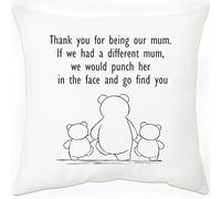 PB TECH Pillow Cushon Cover With thank you for being our mom Design - Pillow Cover Gift For Mum on Birthday Aniversary for Mom (Without Filling, Thank You for Being My Mum)