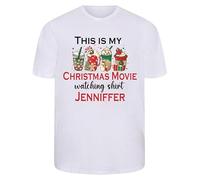 PB TECH This is My Christmas Movie Watching Shirt - Customise with Name, Funny Xmas Gifts T-Shirt, Unisex T-Shirt for Men, Women, Kids
