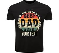 PB TECH Unisex T-Shirt for Fathers Day 'Best DAD Ever' Gift for Dad on Father's Day or Birthday from Daughters Sons Wife for Daddy Available Size from S-3XL (UK, Alpha, 3XL, Regular, Regular, Black)