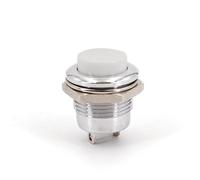 PB02-M Brass 16mm Momentary 2Pin SPST 1NO Reset Push Button Switch 6A/125VAC 3A/250VAC 1Pcs(White)