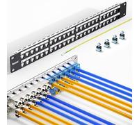 PBAEGAV 48 Port Patch Panel Blank UTP/STP Keystone Patch Panel for Business Networking Essential for Efficient Port Management and Cable Organization (48 Port)