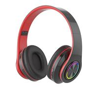 PBAEWE Bluetooth Headphones Over Ear Foldable Wireless Headset Colorful LED Lights Noise Cancelling Headphones Volume Control Wired and Wireless Modes Built in Microphone