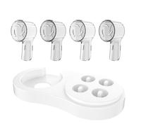 PBAHAUP Brush Head Protector with Holder Set, Hygienic Storage Protection, Compatible with Oral-B Accessories, All iO Series Electric Toothbrushes, Organises Your Bathroom (White, A)