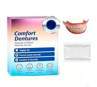 PBAHAUP Dental Veneers, Fake Teeth for Self-Apply, Complete Upper and Lower Denture Kit, Temporary Teeth Repair for Men and Women, Removable Dental Prosthesis (C)