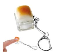 PBAHAUP Fidget Toy Keyboard, Clicking Mechanical Anti-Stress Keychain with Caramel Bread Shape for Adults, Office Decompression Toy for Anxiety and Focus when Learning, (B)