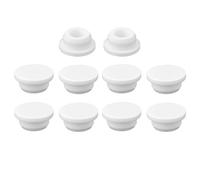 PBAHAUP Pack of 10 Sink Overflow Covers, Rubber Sink Overflow Covers, Reusable Overflow Caps, Diameter 22.8-23.8 mm, for Kitchen, Bathroom (White)