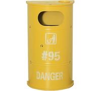 PBDEIOEOE Premium Dustbin Outdoor Bin, Industrial Style Trash Can,Creative D-shaped Iron with Ashtray Vintage American Style Old(Yellow)