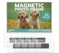 pbf 6x4 Magnetic Picture Frames for Refrigerator | 6 x 4 Clear Magnetic Acrylic Frames | Magnetic Photo Holders for Fridge, Locker, Photo Board, Art Display, Sign Holder (10-Pack)