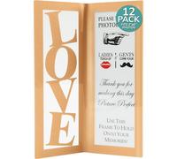 pbf PHOTO BOOTH FRAMES | Standing Love Picture Frame for 2x6 Photo Strip | Picture Frames for Couples | Cute Anniversary Picture Frame | Family Photo Frames (Gold, 12-Pack)