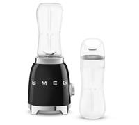 Smeg PBF01BLUK Retro 50s Style Personal Blender, 2 x Bottles-To-Go, 2 Speed Settings, 600ml, 300W, Black