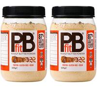 PBfit Peanut Butter Powder - 87% Less Fat, High Protein, Gluten Free Natural Nut Butter Spread - Powdered Peanut Butter from Real Roasted Pressed Peanuts - 225g