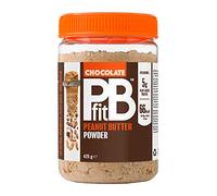PBfit Chocolate Peanut Butter Powder - 88% Less Fat, 5g of Protein, Gluten Free Natural Nut Butter Spread - Powdered Peanut Butter Spread from Real Roasted Pressed Peanuts and Cocoa - 425g