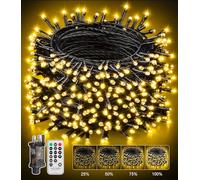 PBGMRT Christmas Tree Fairy Lights Outdoor - 50m 500LED Warm White String Light Mains Powered Dimmable 8-Modes Timer Remote Control Indoor Outside Waterproof Xmas Lighting Decoration