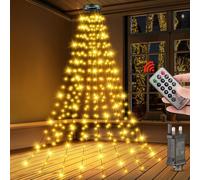 PBGMRT Christmas Tree Lights Warm White - 3.0M/9.8FT x 16 Strands 480LEDs Plug in Fairy Lights Waterproof with Remote & 8 Modes Memory Timer String Light for Outside Indoor Xmas Party Decorations