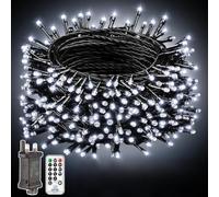 PBGMRT Outdoor Christmas Tree String Lights - 25m 250LED Cool White Long Fairy Lights Plug in with 8-Modes IP44 Waterproof Remote Timer String Lights for Outside Indoor Xmas
