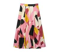 PBHGMGEBLV Women's Printed Pleated Skirt High Waist Side Casual Chic Long Skirt(Multi-colored,L)