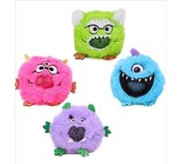 PBJ's Assorted Colours Monsters Plush Jelly Ball (8 cm) 1 Pc. - Soft & Squishy Fun Design, Perfect Stress Relief Toy, Gift or Party Favor