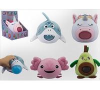 PBJ's Jumbo Plush Ball Jelly, 15cm, Assorted Characters (Axolotl, Shark, Avocado, Unicorn), Squeezable Toy with Beans Inside, 1 Random