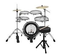 PBK+ Portable 5 Piece Busking Drum Kit by Gear4music Stool Pack