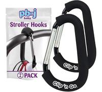 PBnJ baby Clip n Go - 2 Pack X-Large Stroller Organizer Hook Clip for Purse Shopping & Diaper Bags