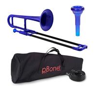 pBone PBONE2B Mini Plastic Trombone with Mouthpiece and Carry Bag Kids