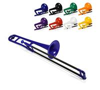 pBone Plastic Trombone with Mouthpiece and Carry Bag - Bb Student Beginner - Blue