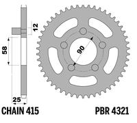 PBR Rear Sprocket Steel Standard - 415, black