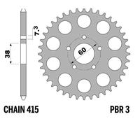 PBR Rear Sprocket Steel Standard - 415, black