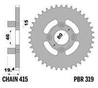 PBR Rear Sprocket Steel Standard - 415, black