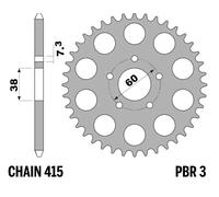 PBR Rear Sprocket Steel Standard - 415, black