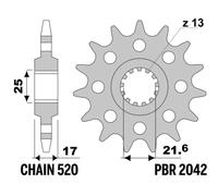 PBR Steel Standard Front Sprocket 2042 - 520