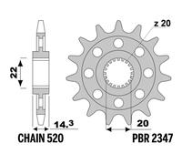 PBR Steel Standard Front Sprocket 2347 - 520